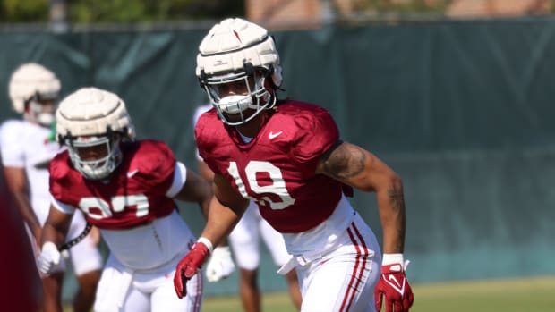 Keanu Koht, Alabama football practice - March 30, 2023